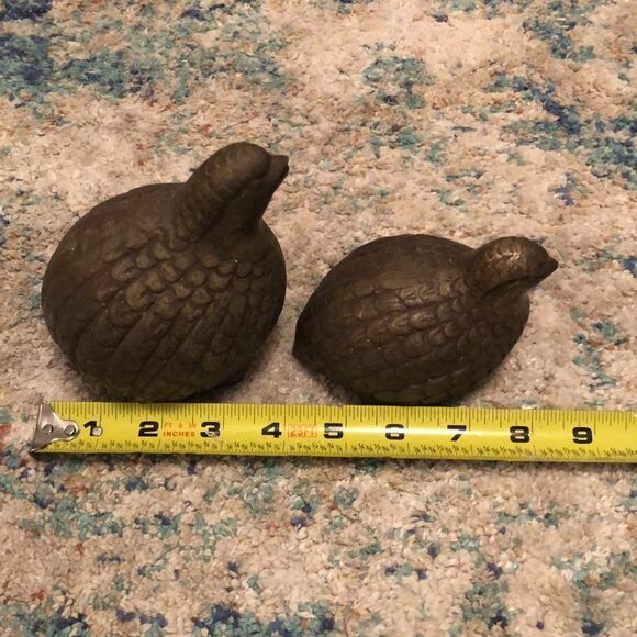 Vintage Brass Pheasant Quail Birds MCM Hollow - Picture 6 of 6